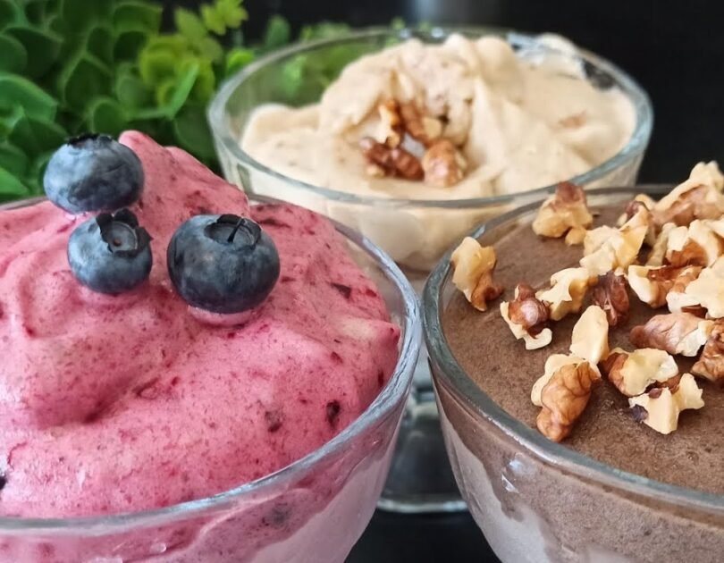 Homemade ice cream! Three flavours! Just 1 or 2 ingredients! Zero sugar!